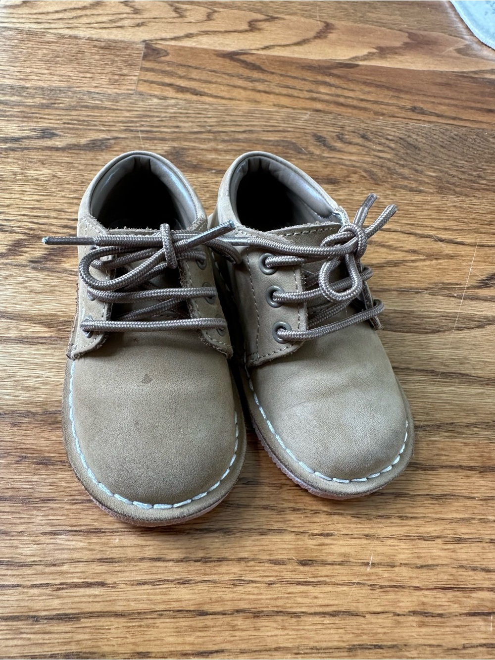 L'Amour Kids Tan Lace-Up Dress Shoes